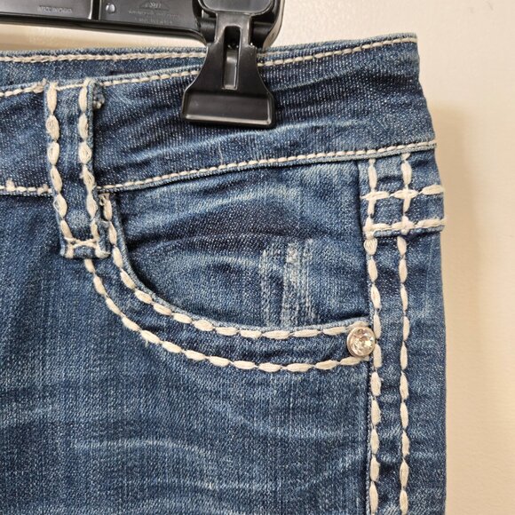 Vintage LA Idol USA Boot Cut Denim Jeans Size 30/34 - Picture 4 of 16